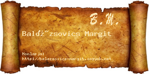 Balázsovics Margit névjegykártya